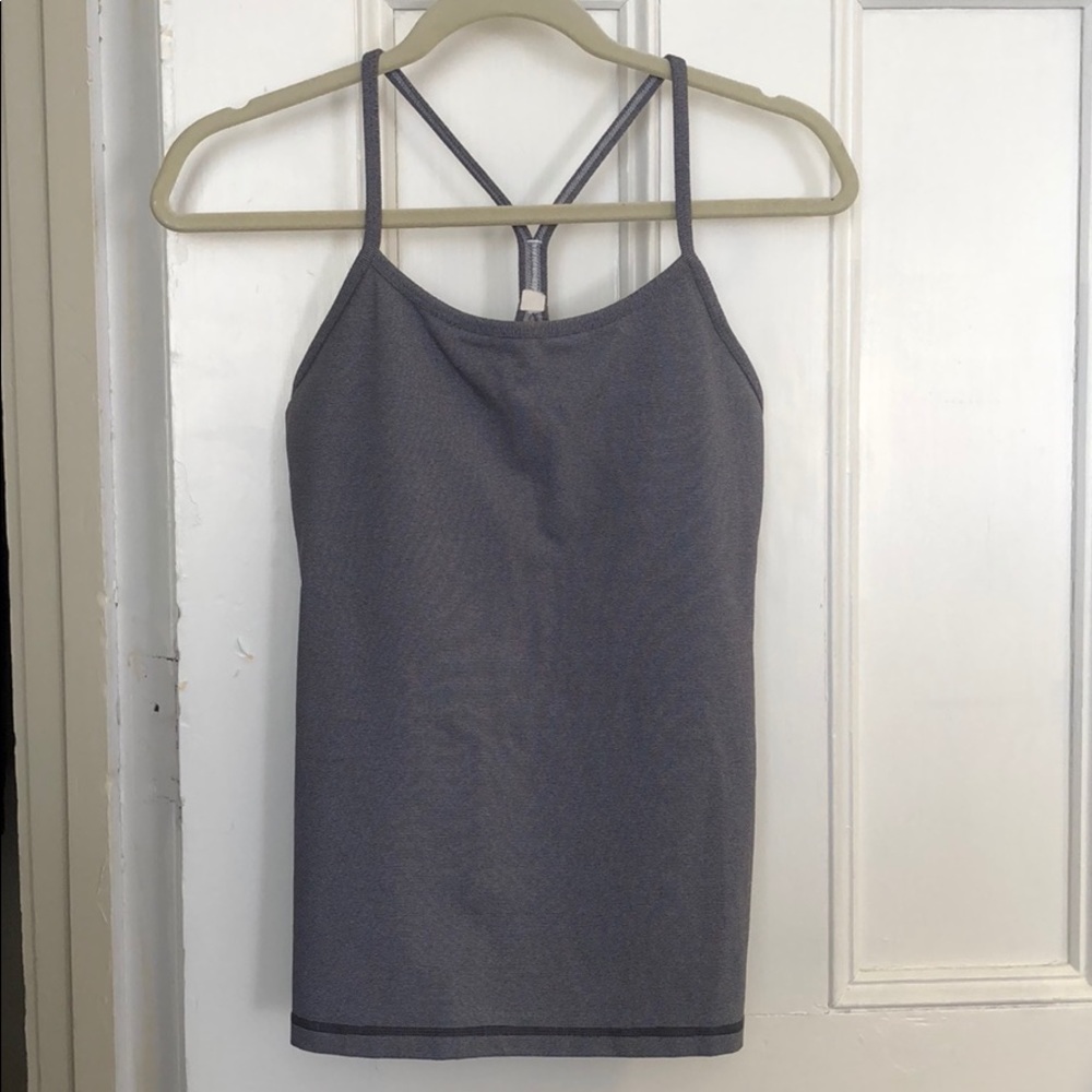 lululemon grey blueish built-in bra tank top
